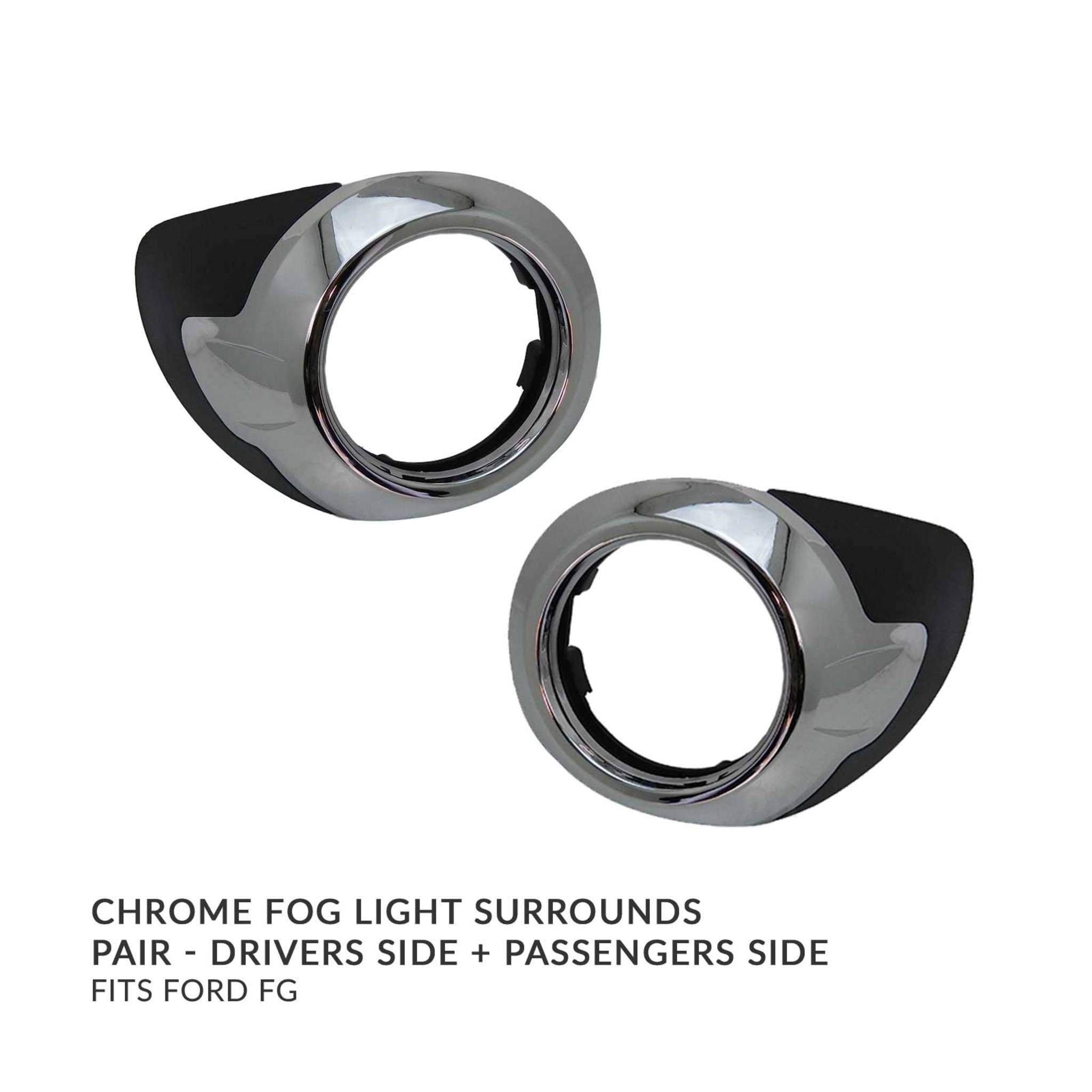 Pair Fog Light Lamp With Cover Surround Bezel For Ford Falcon FG S2 XR6 XR8 - Ozeparts