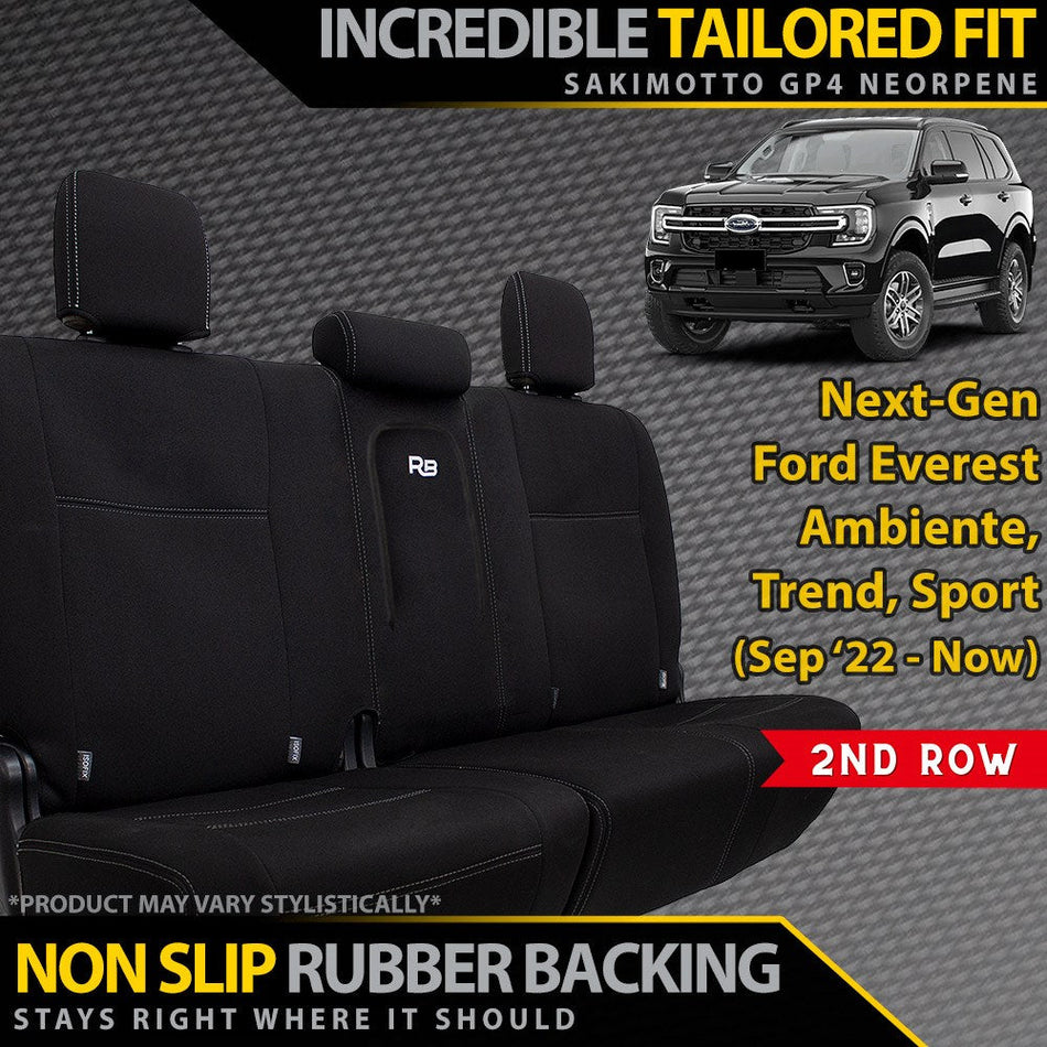 Ford Next-Gen Everest Neoprene Rear Row Seat Covers (Made to Order)