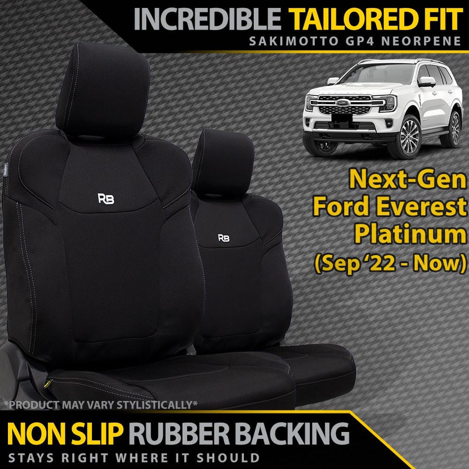 Ford Next-Gen Everest Platinum Neoprene 2x Front Row Seat Covers (Available)