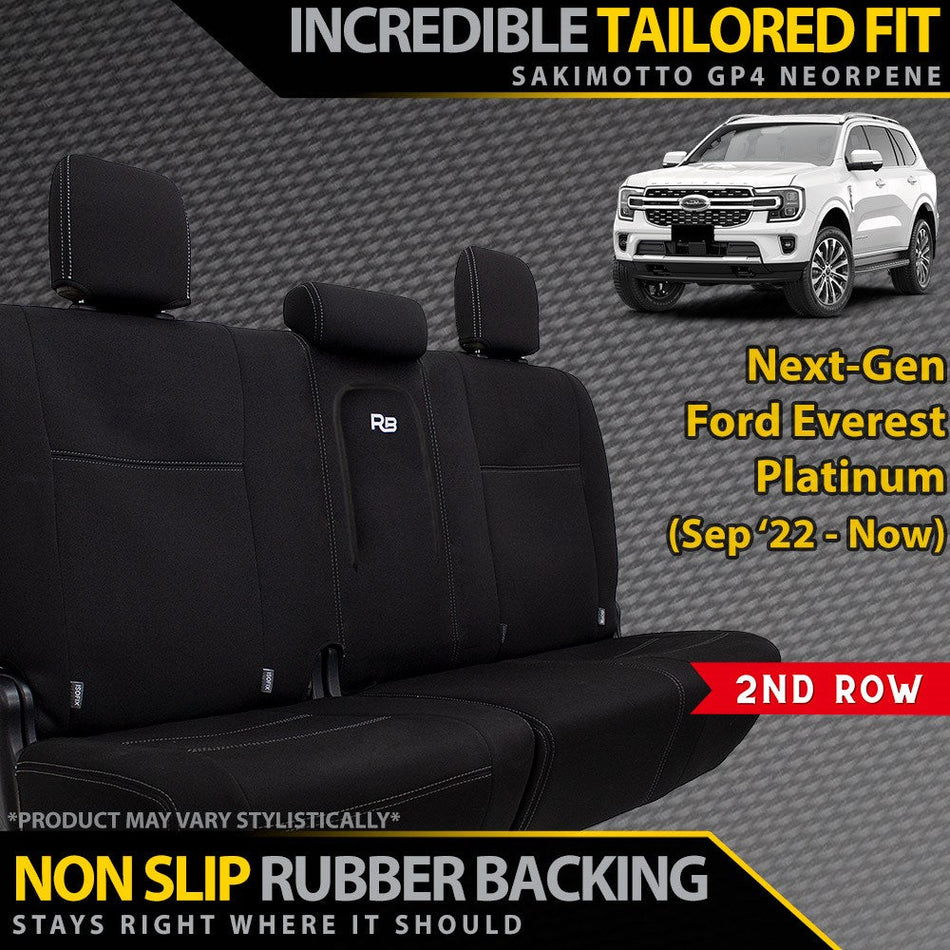 Ford Next-Gen Everest Platinum Neoprene Rear Row Seat Covers (Made to Order)