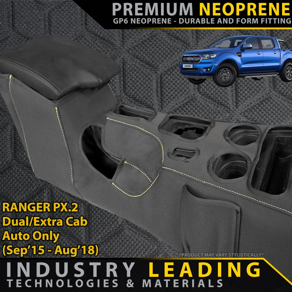 Ford Ranger PX II AUTO Premium Neoprene Console Organiser (Made to Order)