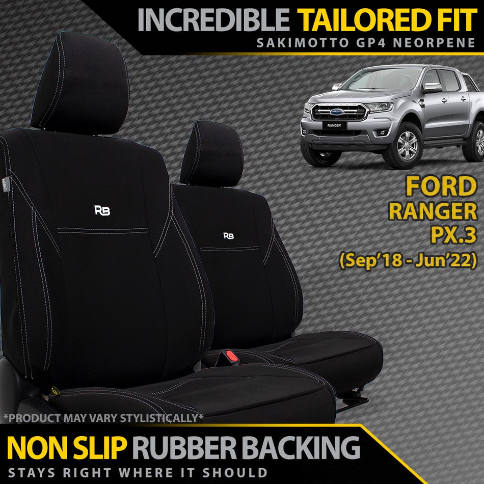 Ford Ranger PX III Neoprene 2x Front Seat Covers (Available)