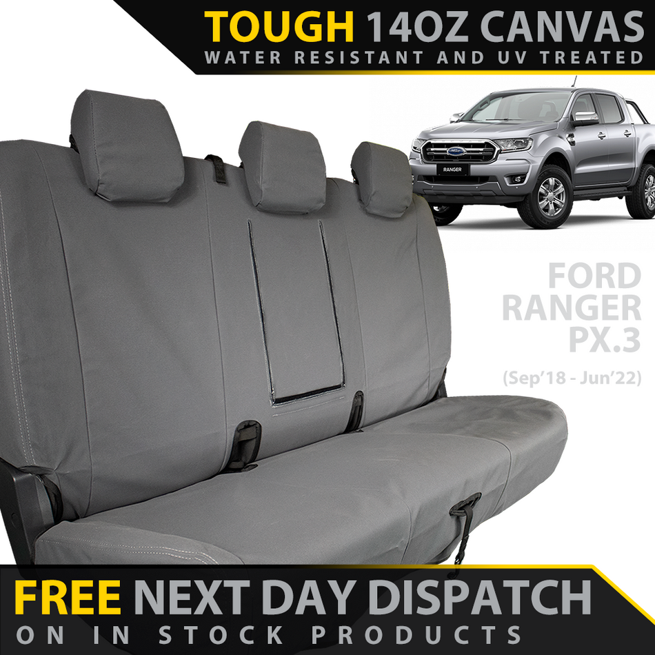 Ford Ranger PX III Retro Canvas Rear Row Seat Covers (In Stock)