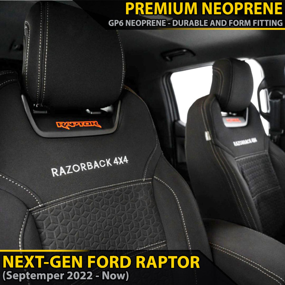 Ford Next-Gen Raptor Premium Neoprene 2x Front Row Seat Covers (Made to Order)