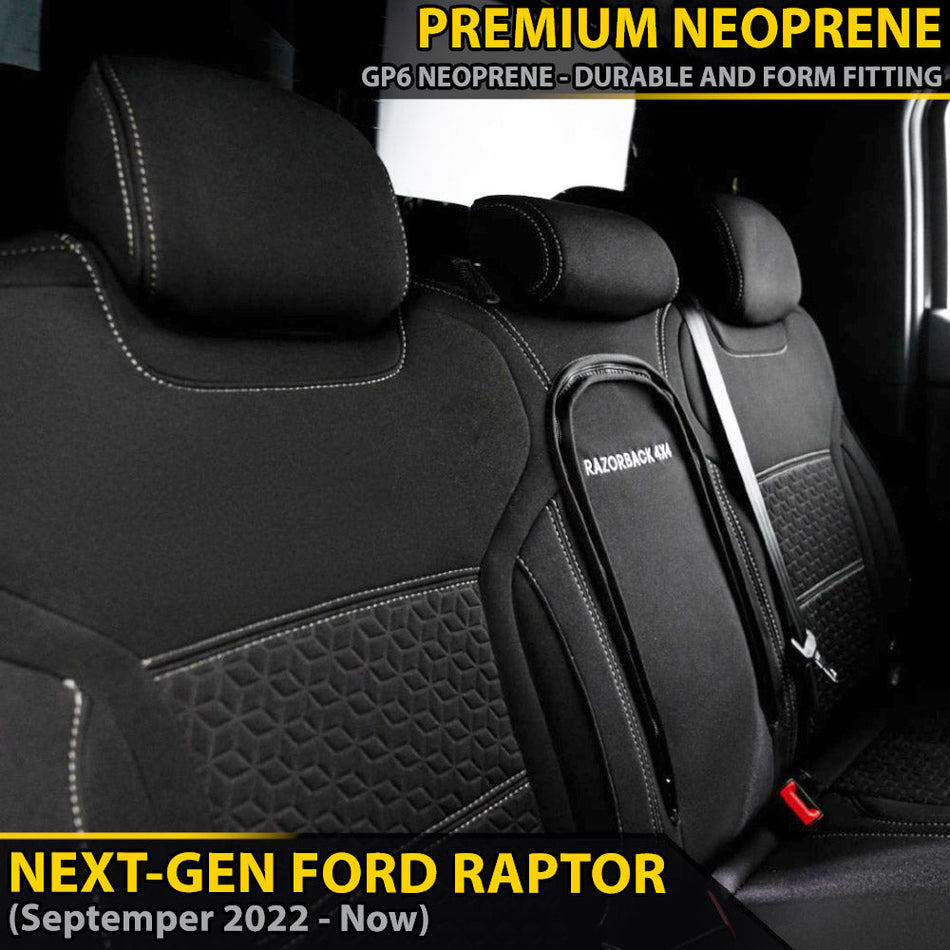 Ford Next-Gen Raptor Premium Neoprene Rear Row Seat Covers (Available)