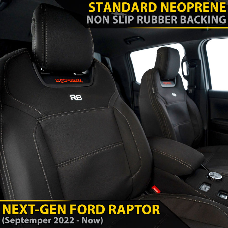Ford Next-Gen Raptor Neoprene 2x Front Row Seat Covers (In Stock)