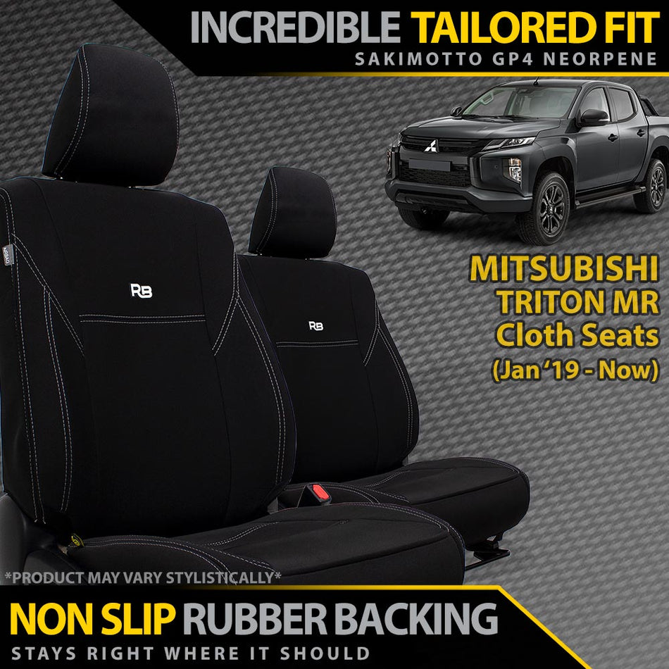 Mitsubishi Triton MR Neoprene 2x Front Row Seat Covers (Available)
