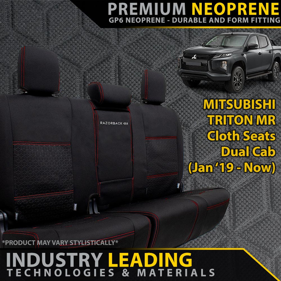 Mitsubishi Triton MR Premium Neoprene Rear Row Seat Covers (Made to Order)
