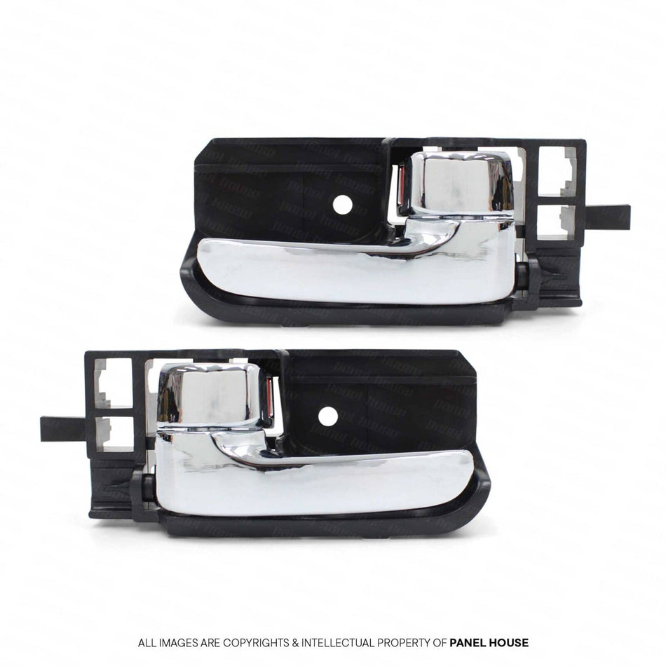 Door Handle Chrome & Grey Inner PAIR Fits Toyota Hilux N70 2005 - 2015