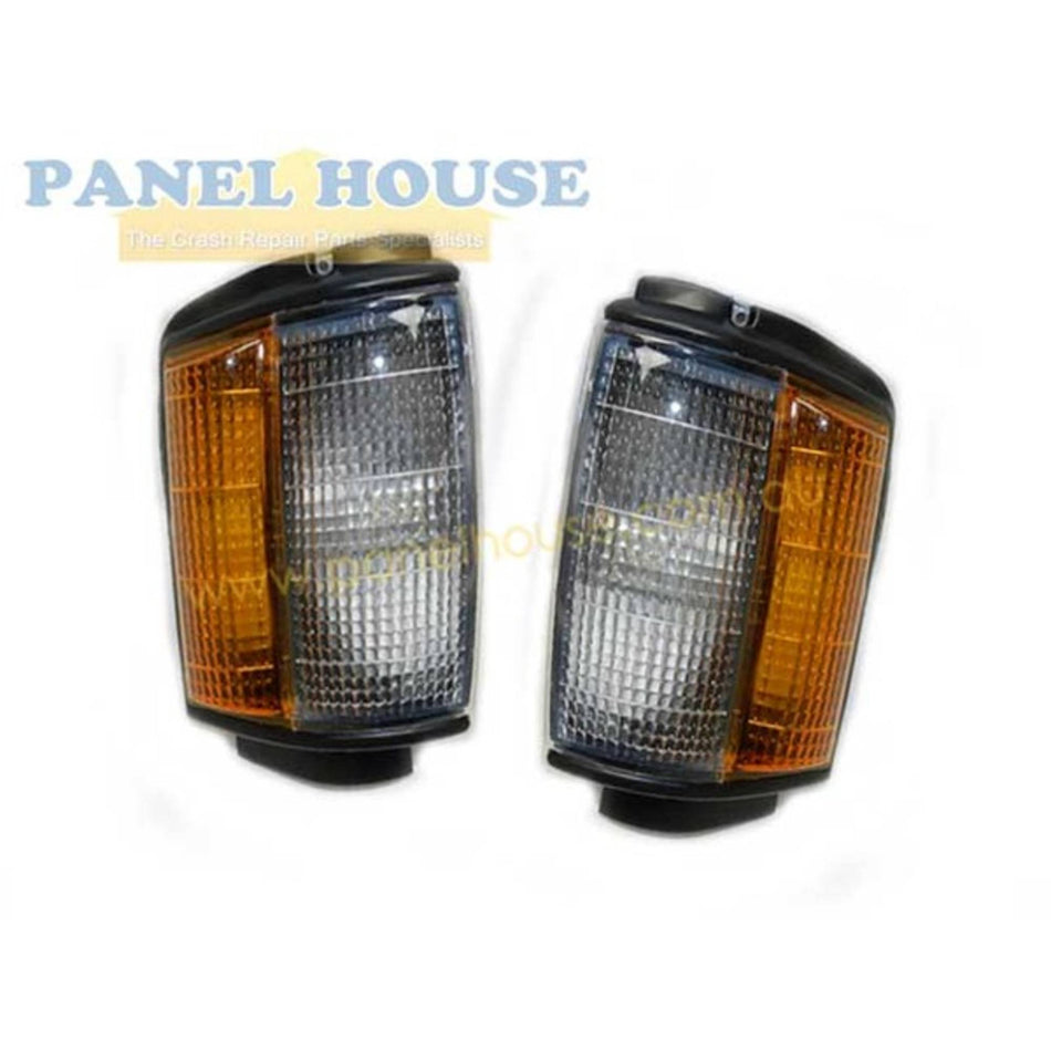 Indicator Parklights PAIR Corner Black Fits Toyota Hilux 2WD Ute 83-88 LH+RH