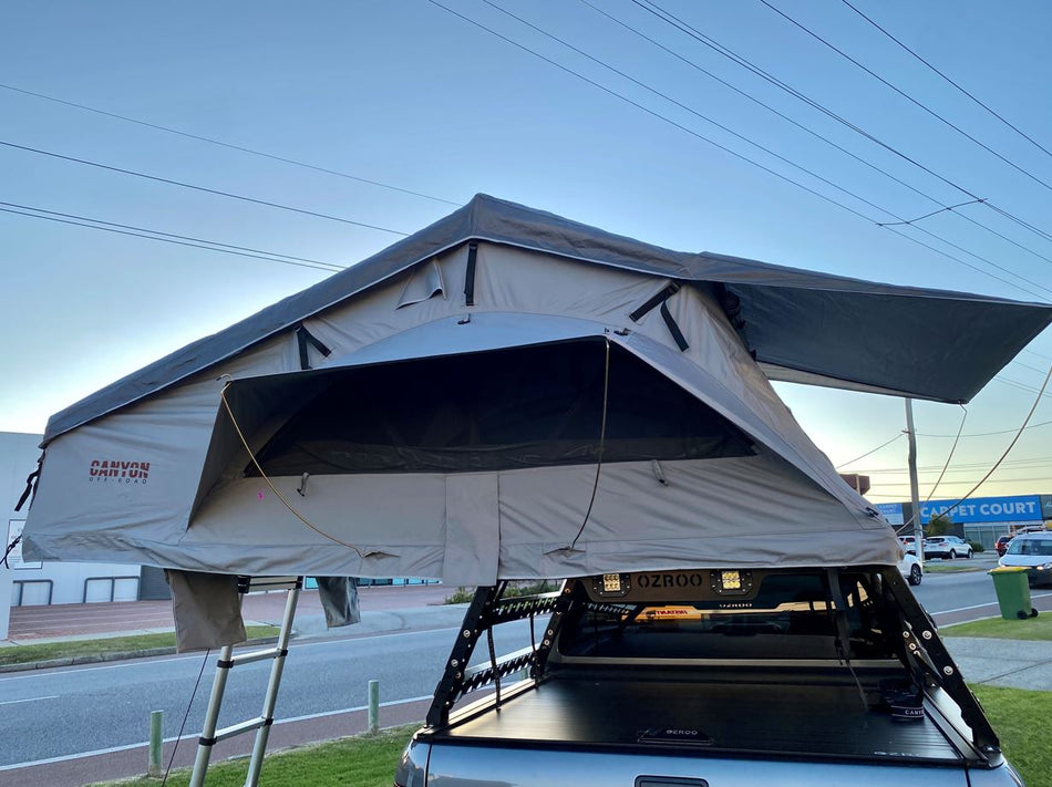 Canyon Off-Road 2 Person Roof Top Tent (SOFT SHELL LONG STYLE) PANORAMA (SKU: CAN-200-P)