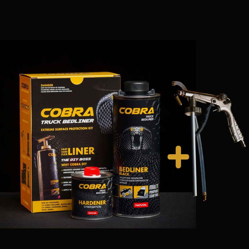 COBRA DIY BLACK All-in-One KIT - 800ml (Includes Spray gun)