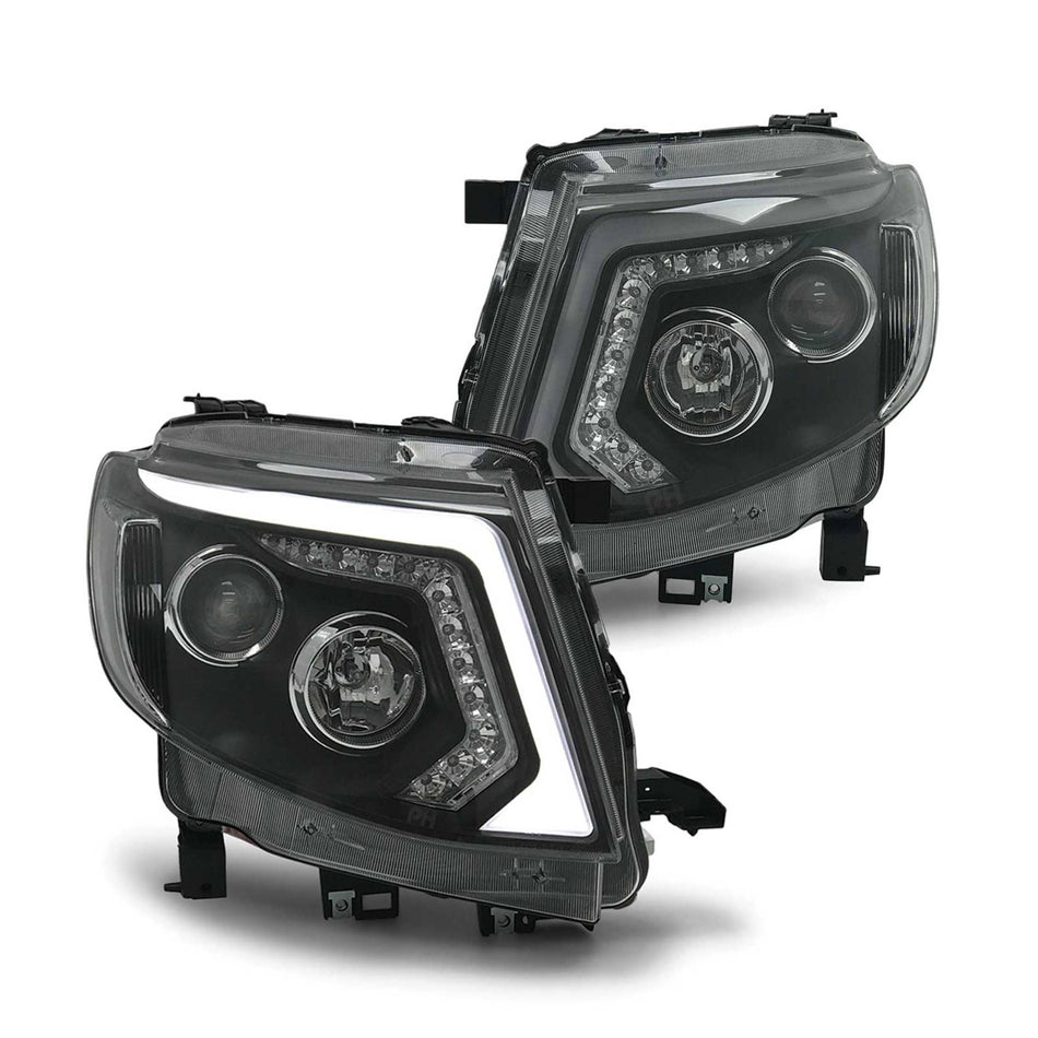 Headlights PAIR DRL Style with Sequential Indicator fits Ford Ranger PX MK1