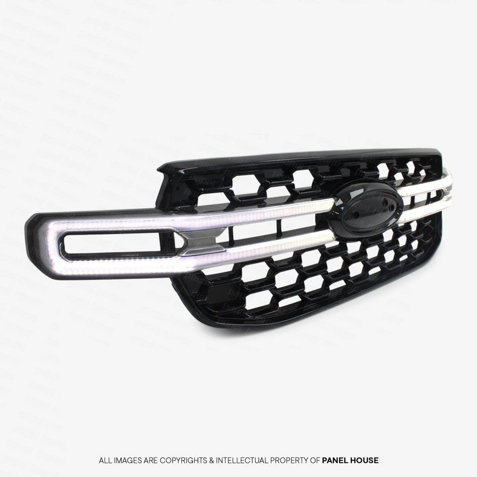 Gloss Black & Grey Grill With LED's fits Ford Everest NEXT GEN 2022- Sport Ambiente Trend