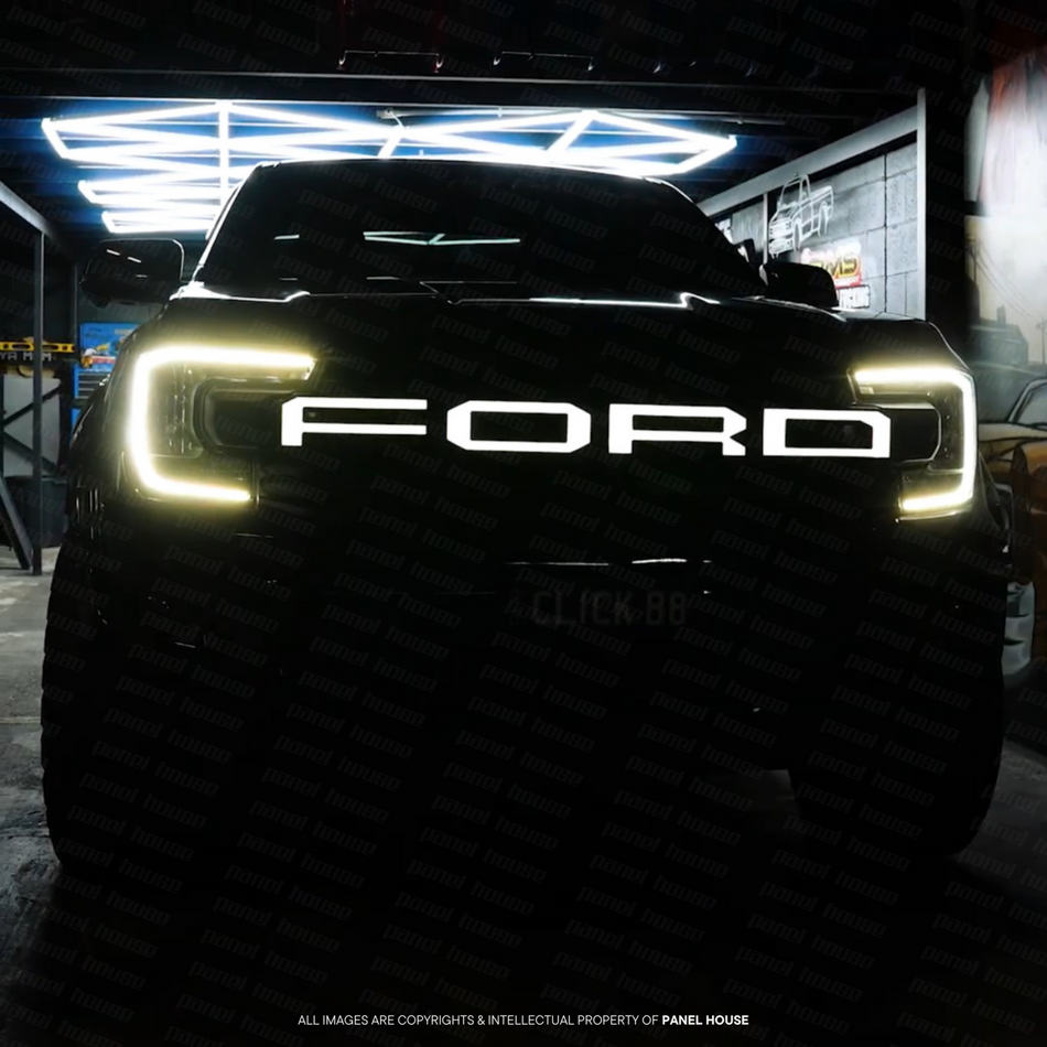 UPGRADE Bumper and DRL Light-Up Letter Grill Kit fits Ford Ranger Next Gen T9 2022- RAPTOR LOOK