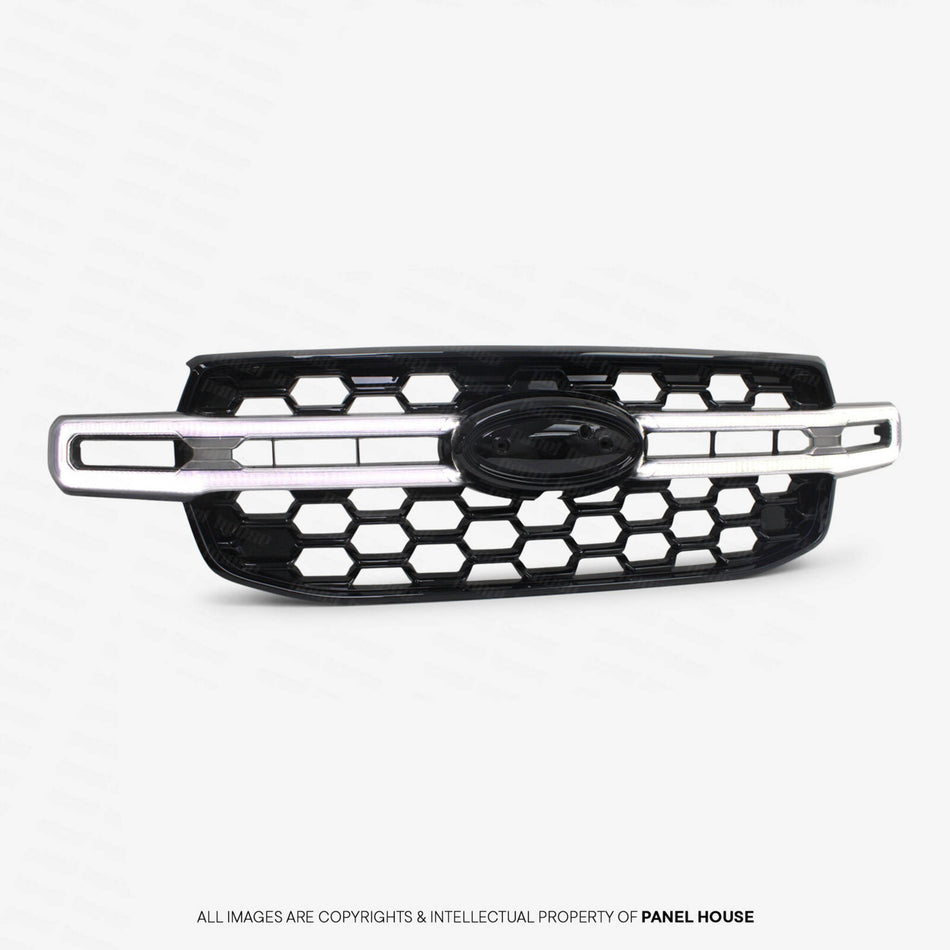 LED Halo Grill Gloss Black fits Ford Ranger Next Gen T9 2022- 2025 XLT Sport Wildtrak