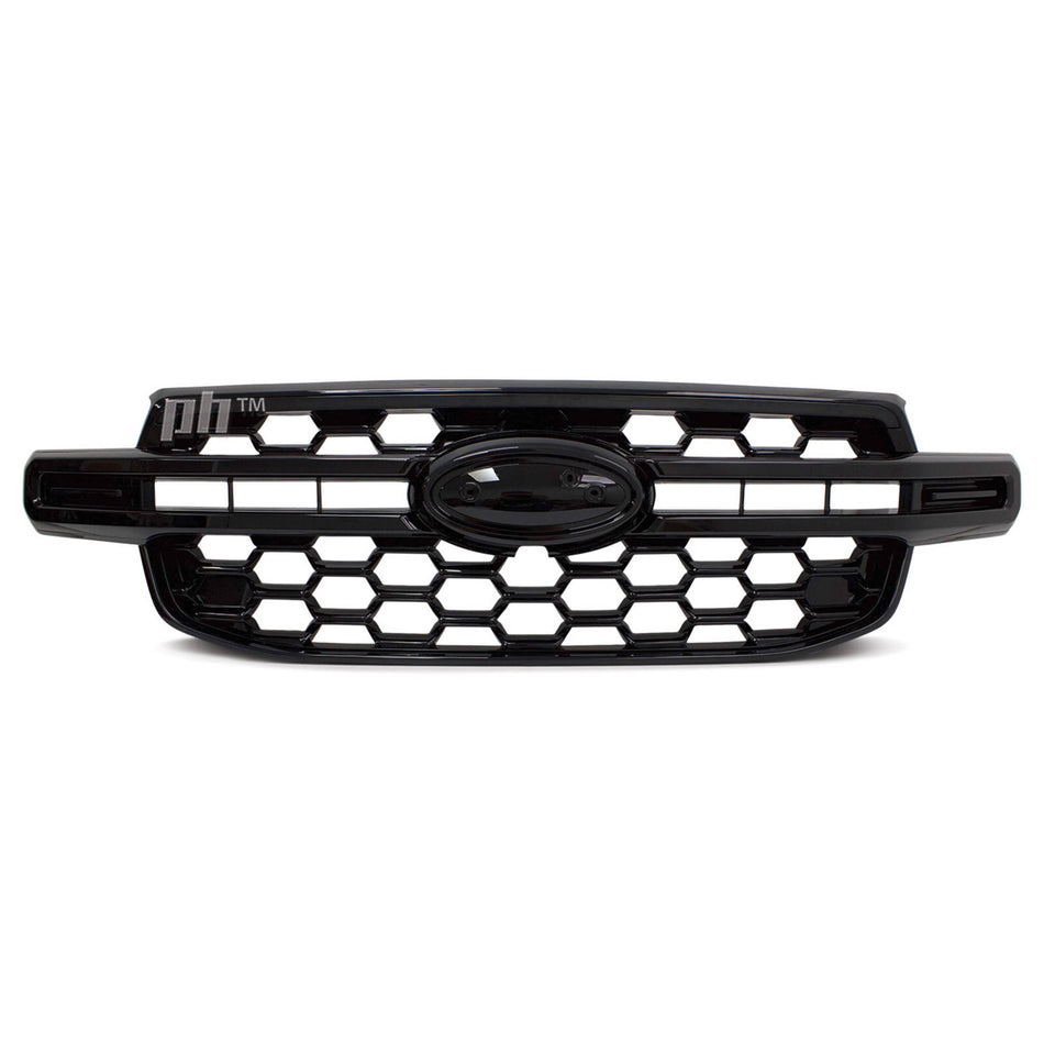 Grill Gloss BLACK Nightrider Style DRL Fits Ford Ranger Next Gen T9 2022-
