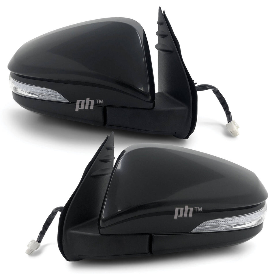 Door Mirrors PAIR Black Electric Auto Fold Fits Toyota Hilux N80 15 - 21 SR5