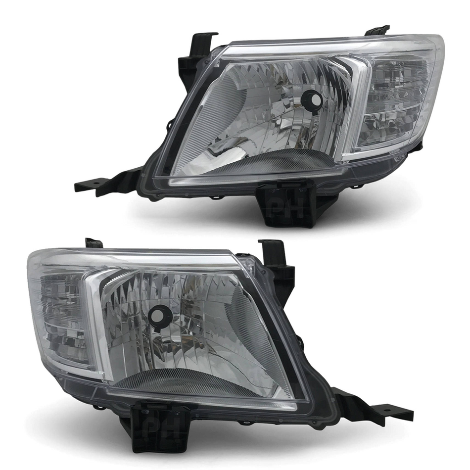 Headlights PAIR Fits Toyota Hilux N70 2WD 4WD 2011 - 2015