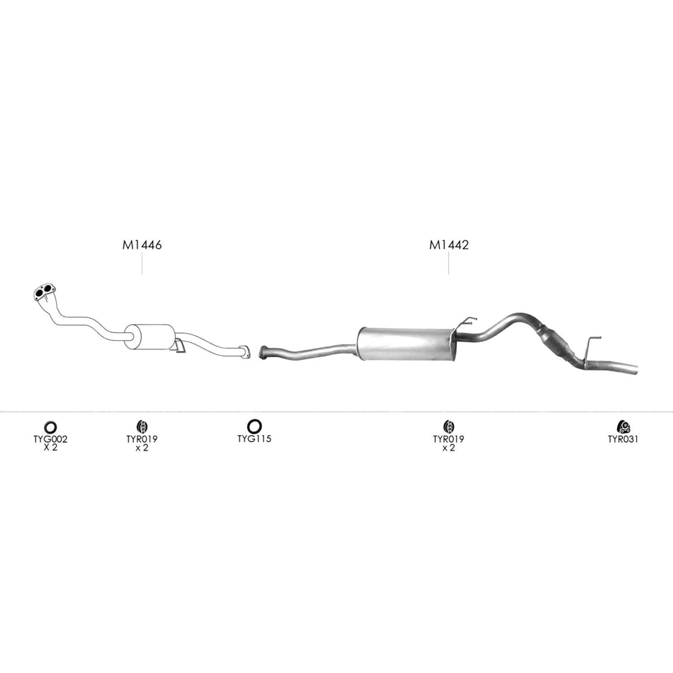Redback Standard Replacement Exhaust for Toyota Hilux 4WD Models Only (01/1997 - 09/2005)