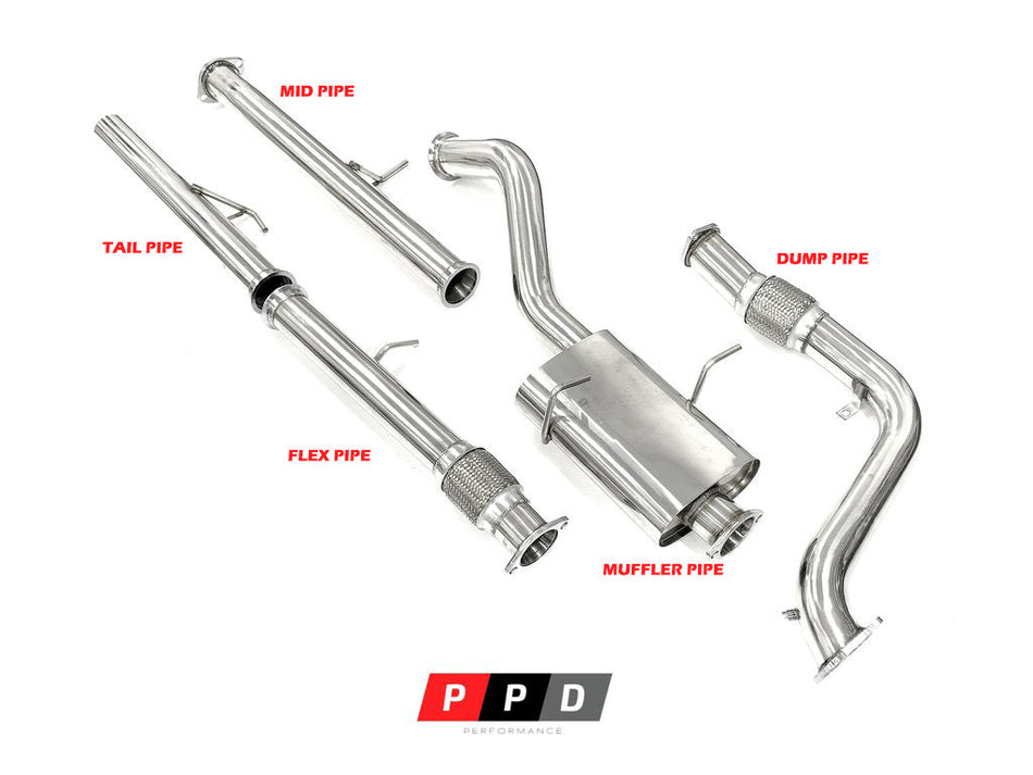 Mazda Bravo B2500 / Ford Courier (1996-2006) 2.5L 3' Stainless - PPD EXHAUST PARTS ONLY