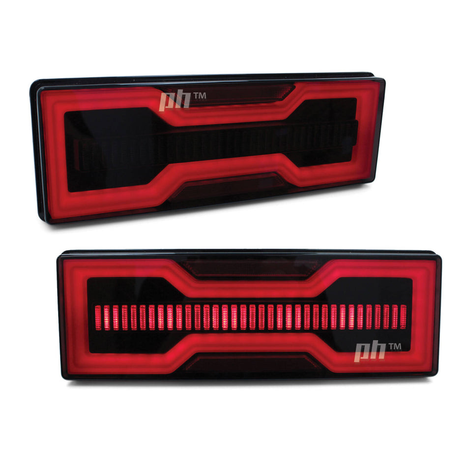 Tail Lights LED Black Smoked fits Toyota Landcruiser 70 75 79 Series Alloy Tray