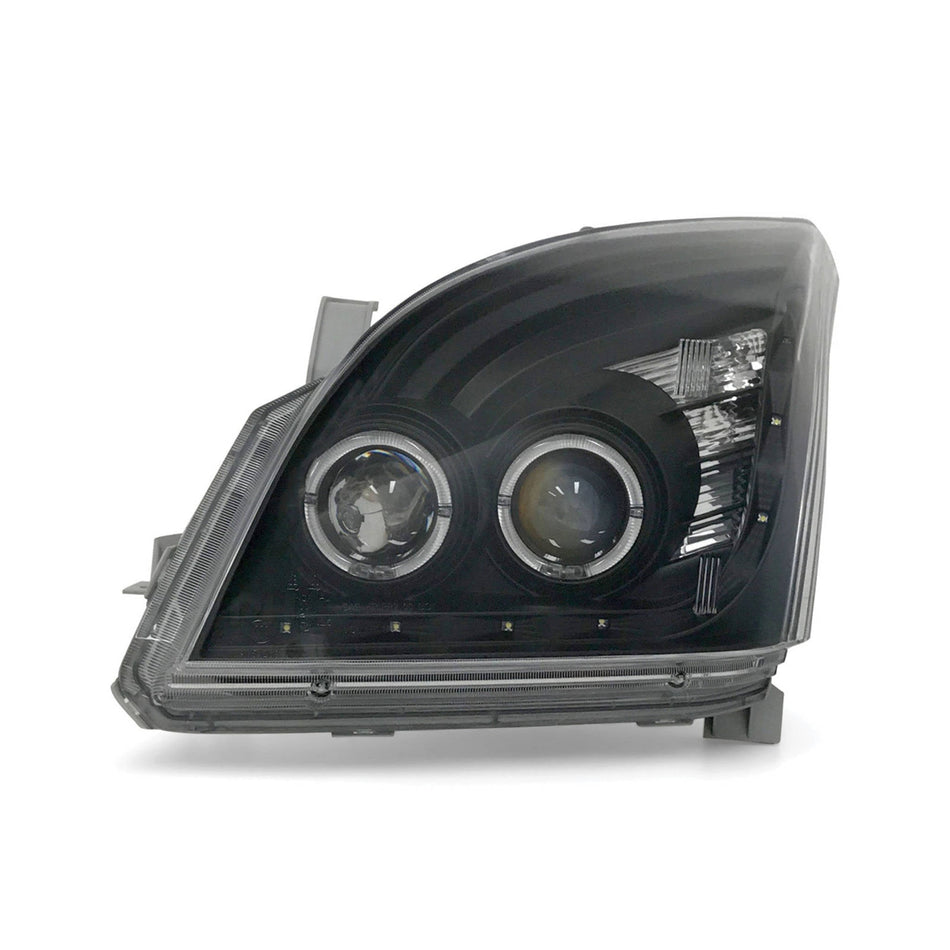 H/LAMP Pair Black with DRL fits PRADO 120 Series 03-09