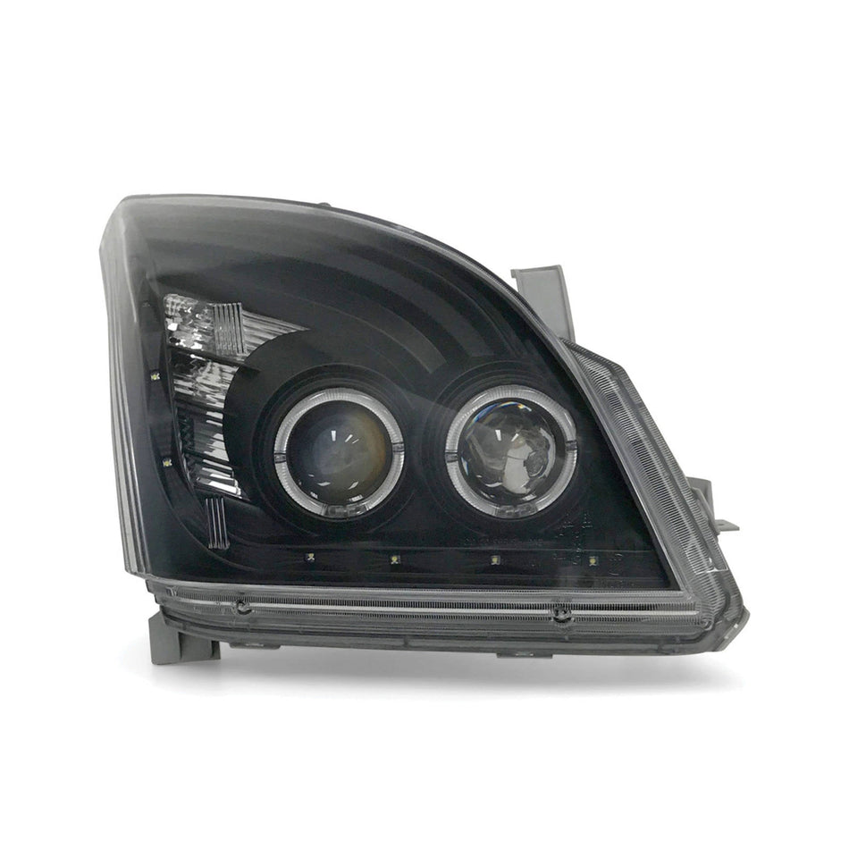 H/LAMP Pair Black with DRL fits PRADO 120 Series 03-09