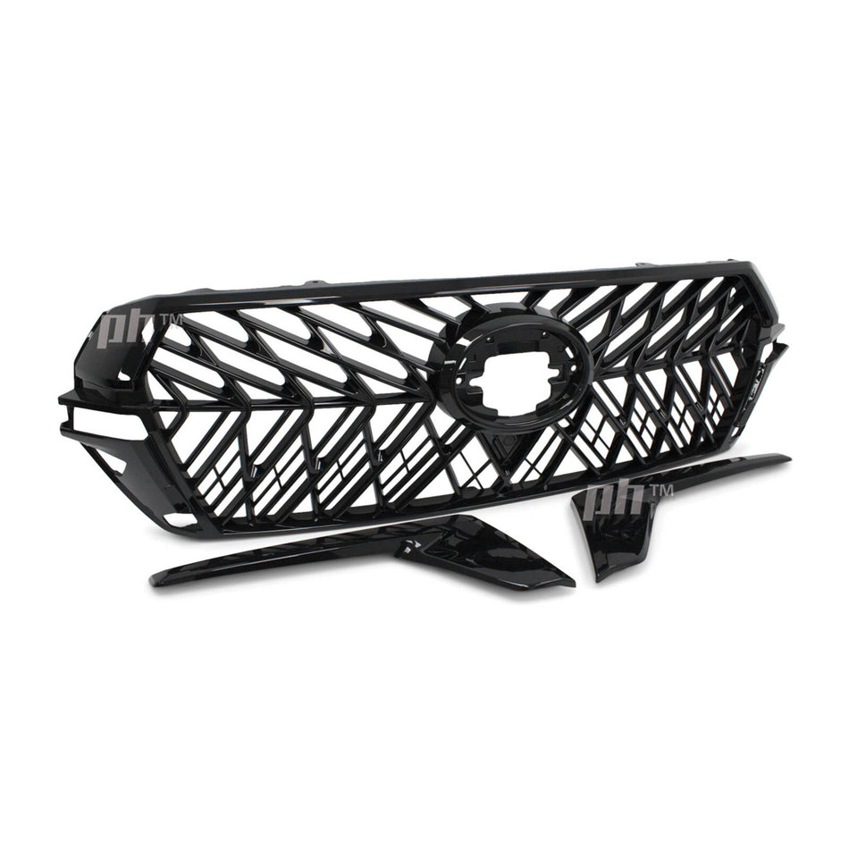 Grill Gloss BLACK Web Style Fits Toyota Landcruiser 200 Series 2015 - 2021