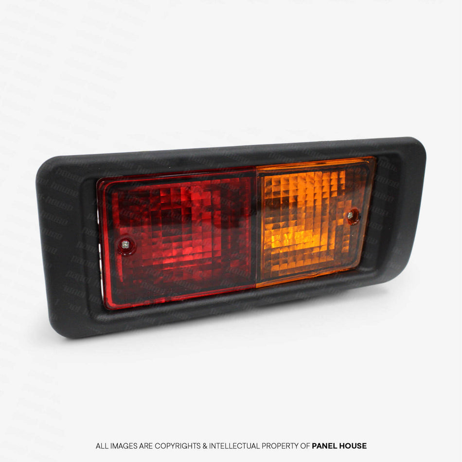 Tail Lights PAIR In Bar with Surrounds fits Toyota Landcruiser 76 78 Series Wagon & Troopy