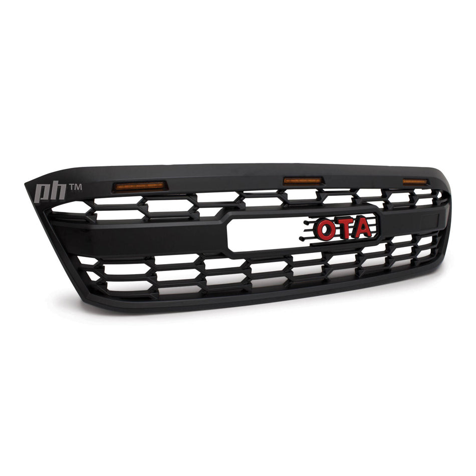 Grill Satin BLACK GR Style With LED Fits Toyota Hilux N70 2005 - 2008