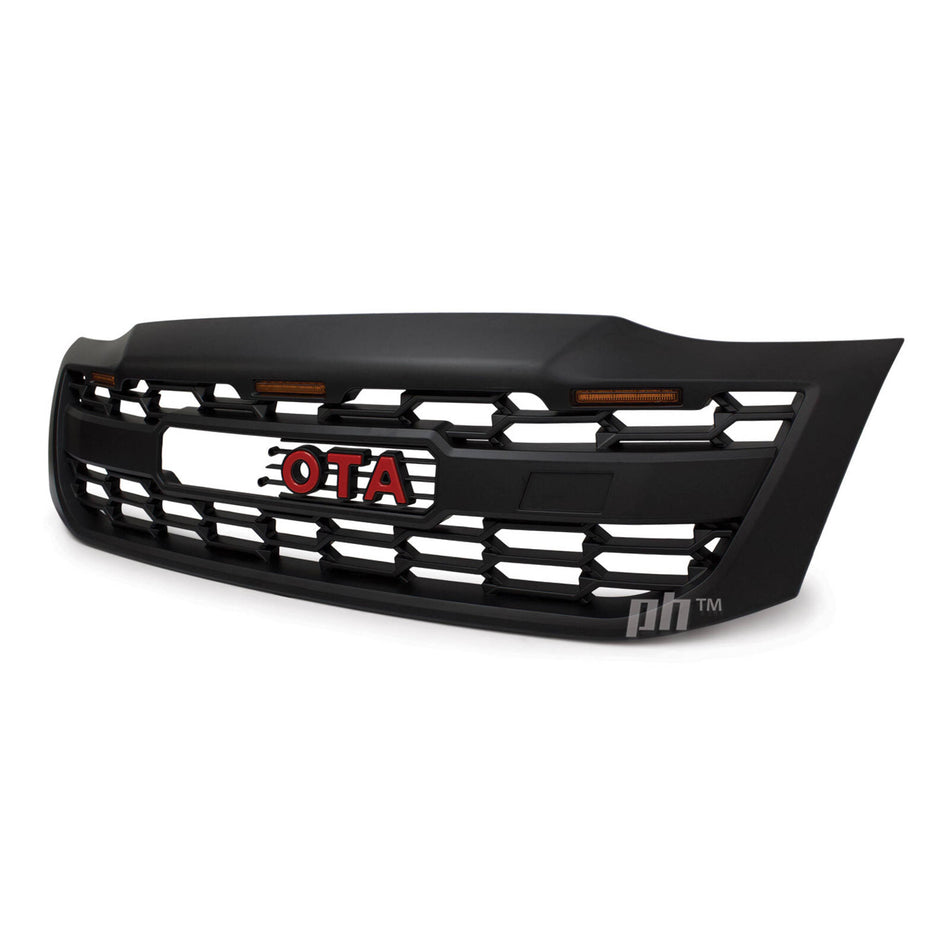 Grill Satin BLACK GR Style With LED Fits Toyota Hilux N70 2011 - 2015