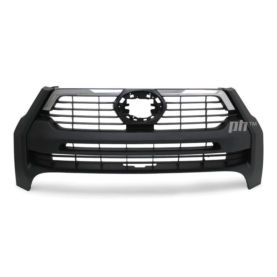Grill Black & Chrome Fits Toyota Hilux N80 Rogue 06/2020 - 2022