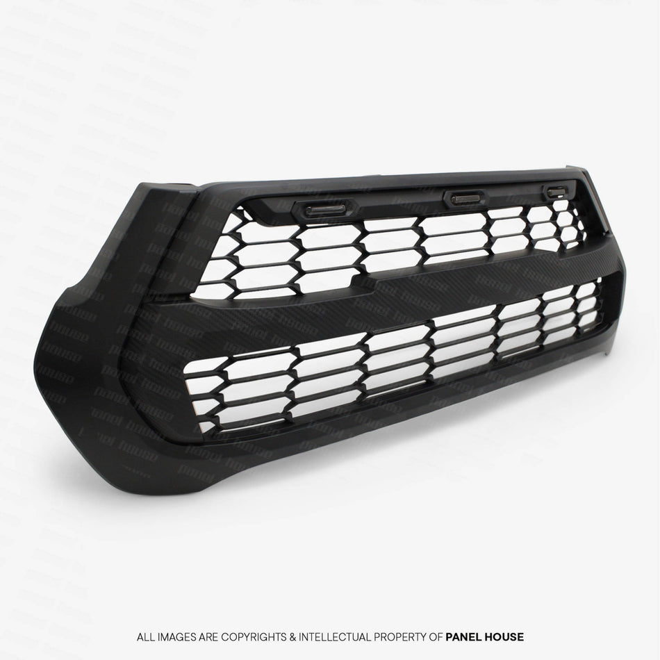 Grill Black With Carbon Strip GR Style Fits Toyota Hilux N80 06/2020 - 2024