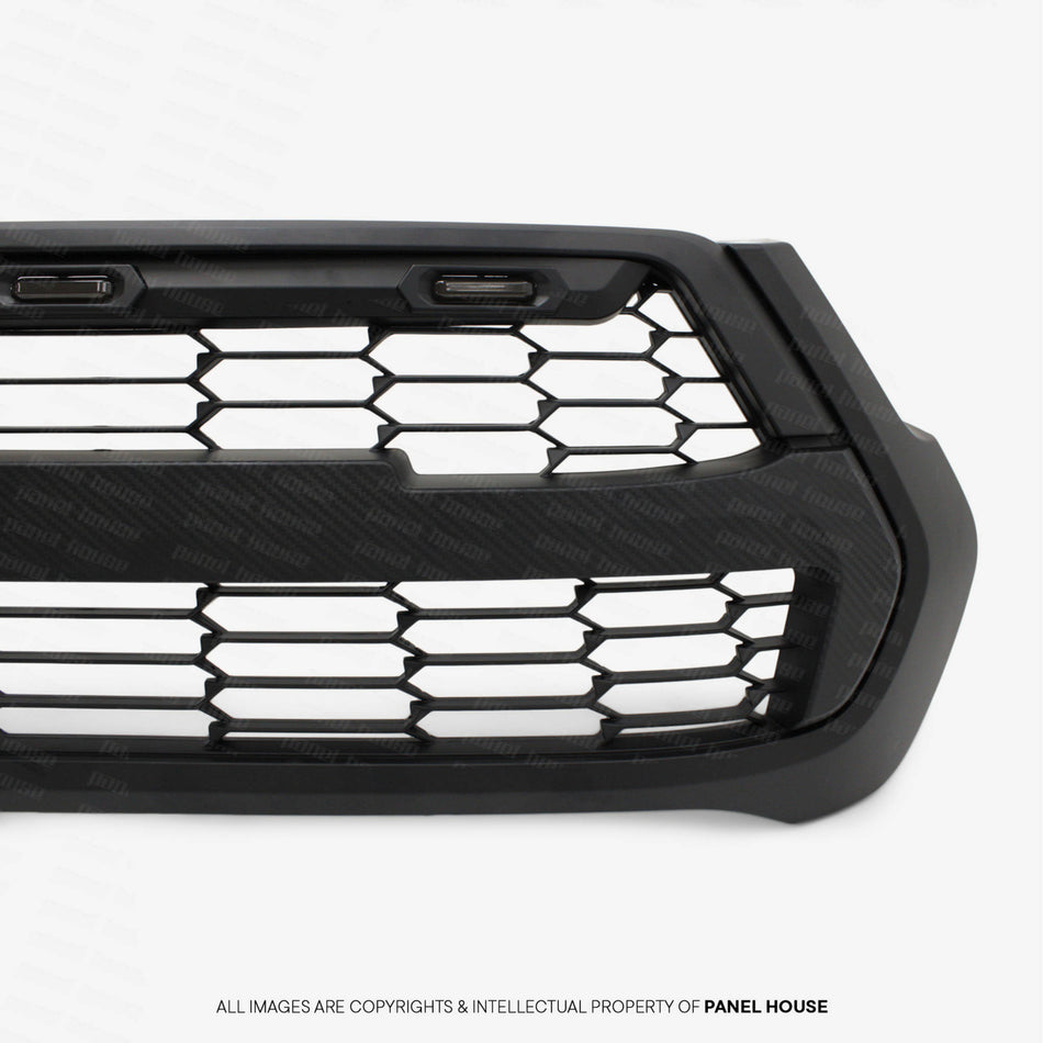 Grill Black With Carbon Strip GR Style Fits Toyota Hilux N80 06/2020 - 2024