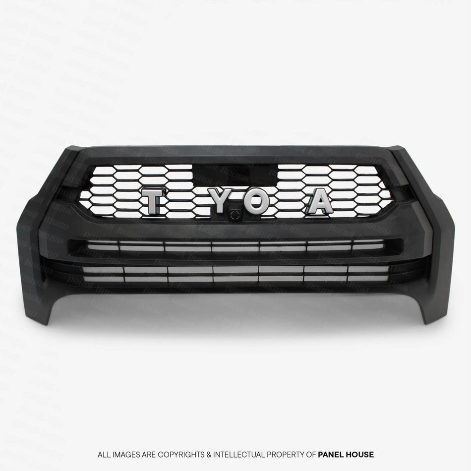 Letter Style Grill Black with Silver letters Fits Toyota Hilux N80 Rogue 2020 - 2024