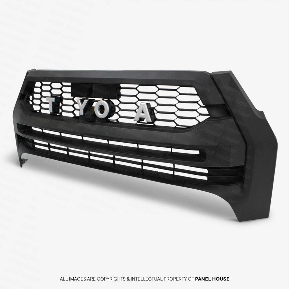 Letter Style Grill Black with Silver letters Fits Toyota Hilux N80 Rogue 2020 - 2024