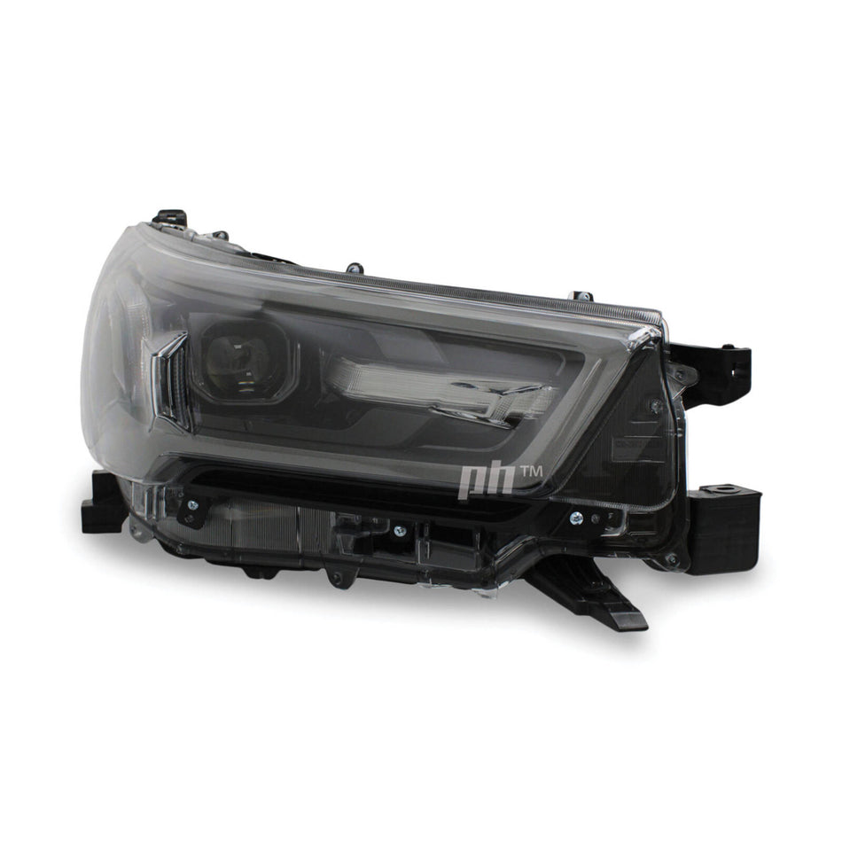 Headlights PAIR LED Black & Grey fits Toyota Hilux N80 SR5 Rogue 06/2020 - 2024
