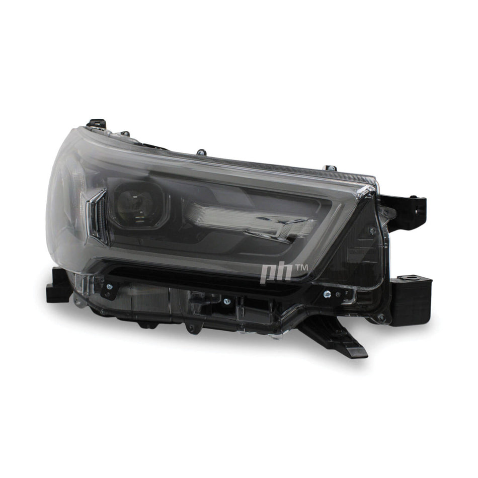 Headlights PAIR LED Black & Grey fits Toyota Hilux N80 SR5 Rogue 06/2020 - 2024