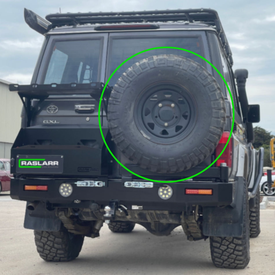 78 Series Toyota Landcruiser Troopcarrier RHS Rear Wheel Carrier for Rear Bar