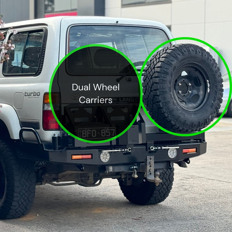 80 Series Toyota Landcruiser Dual Wheel Carrier to suit Rear Bar
