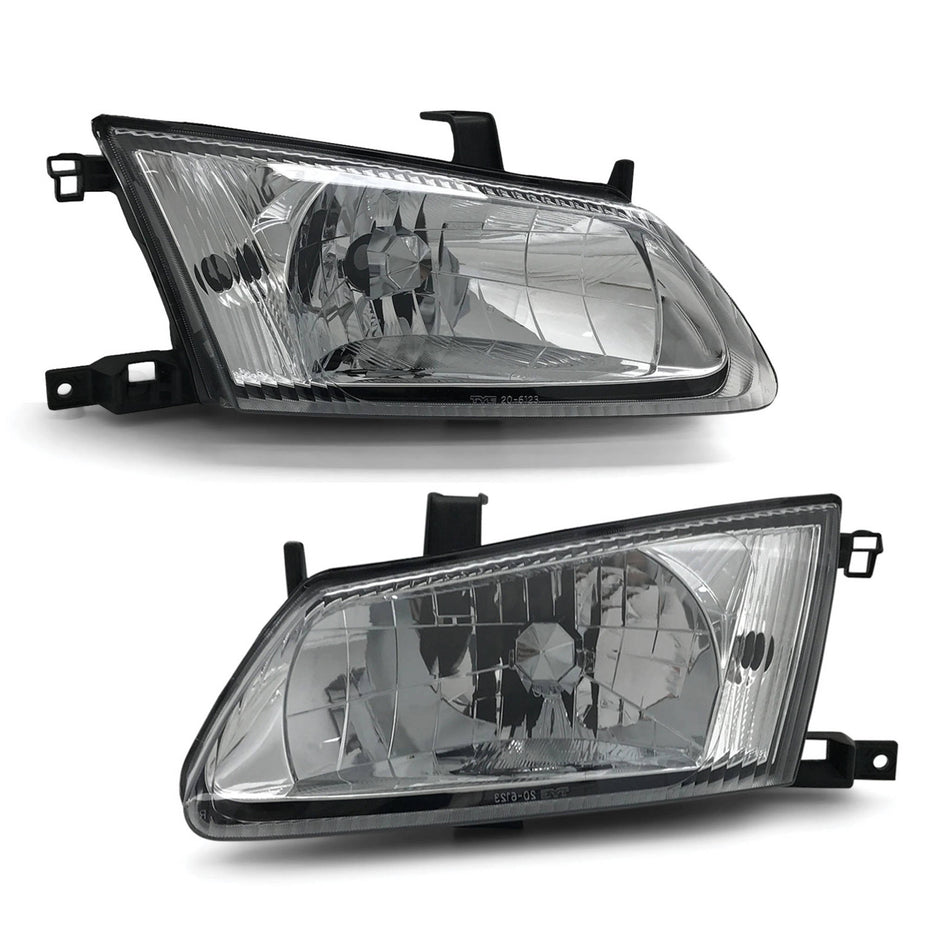 Headlights Single Reflector PAIR Fits Nissan Pulsar N16 Sedan 2000 - 2003