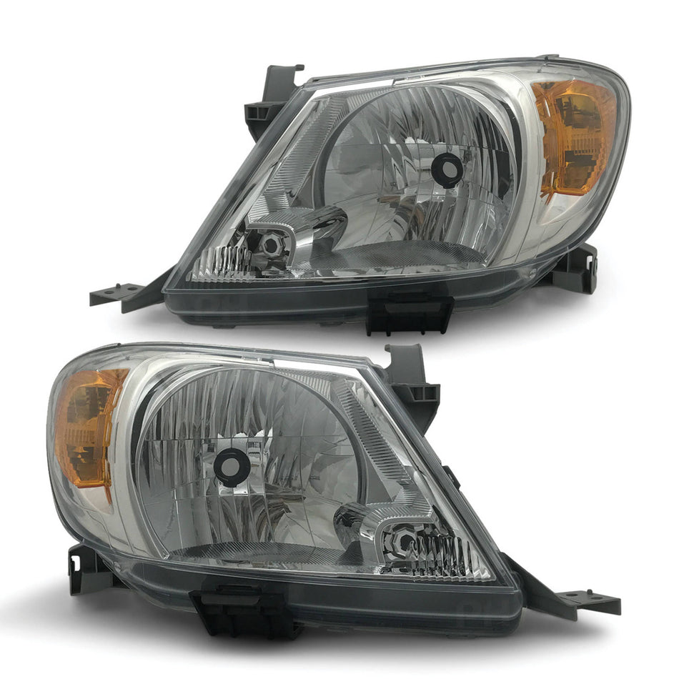 Headlights PAIR Amber Fits Toyota Hilux N70 2005 - 2008