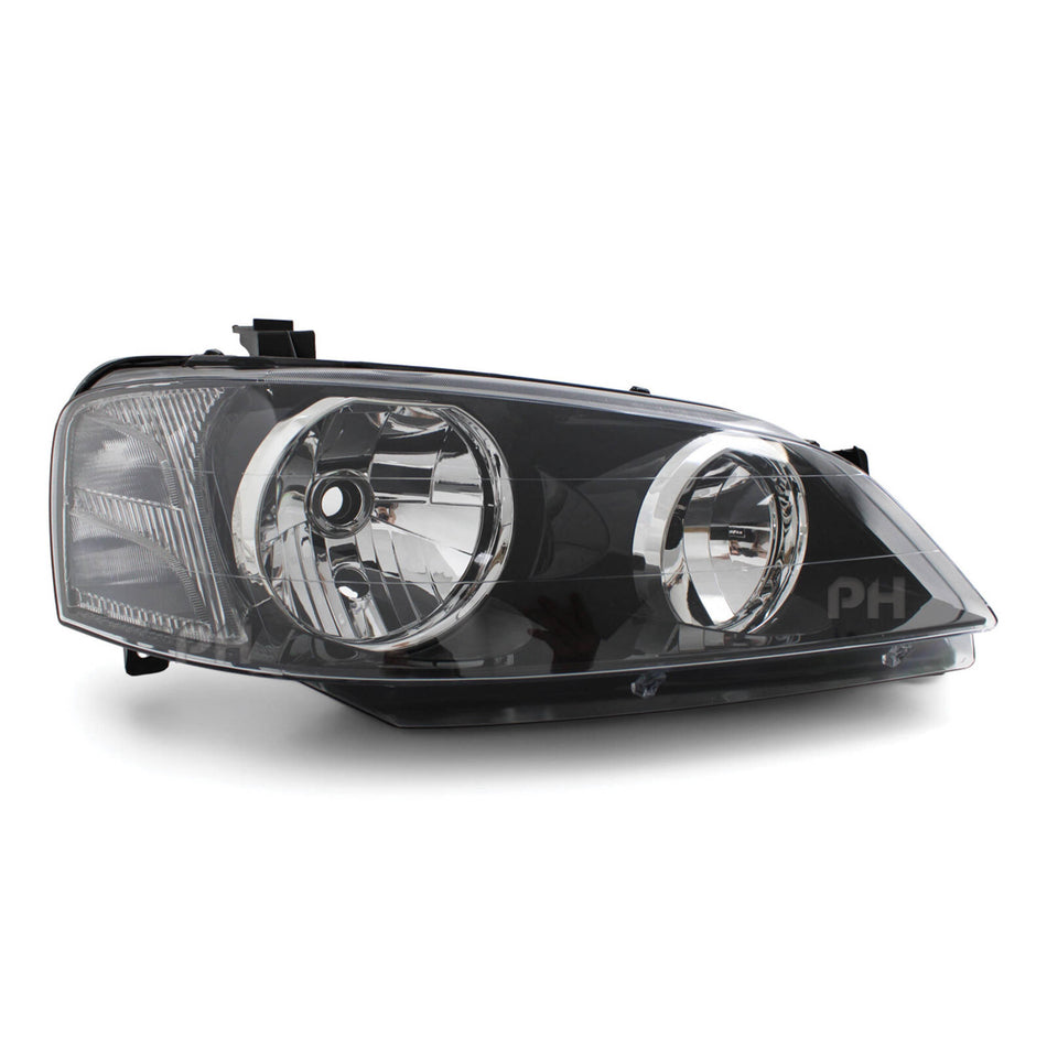 Headlights Black PAIR fits Ford Falcon BA & BF Series 1 XT 2002 - 09/2006