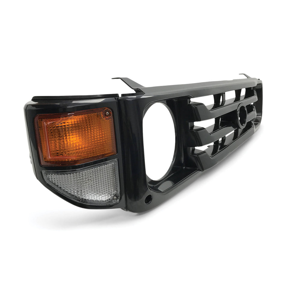 Grill + Corner Lights SET Black Fits Toyota Landcruiser 78 79 Series 1999-2007