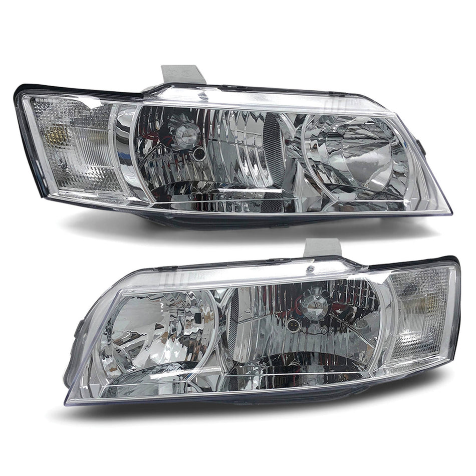 Headlights Chrome PAIR fits Holden Commodore VZ Executive 2004 - 2006