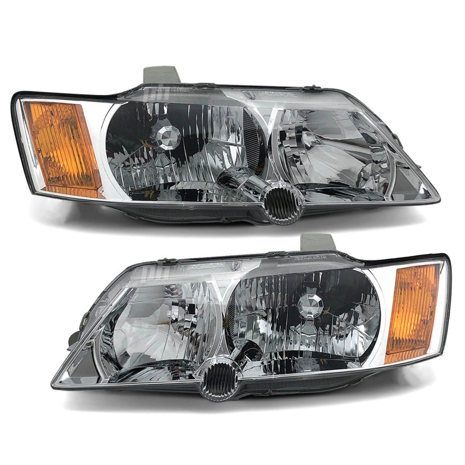 Headlights Chrome PAIR fits Holden Commodore VY 2003 - 2004 Executive Acclaim S