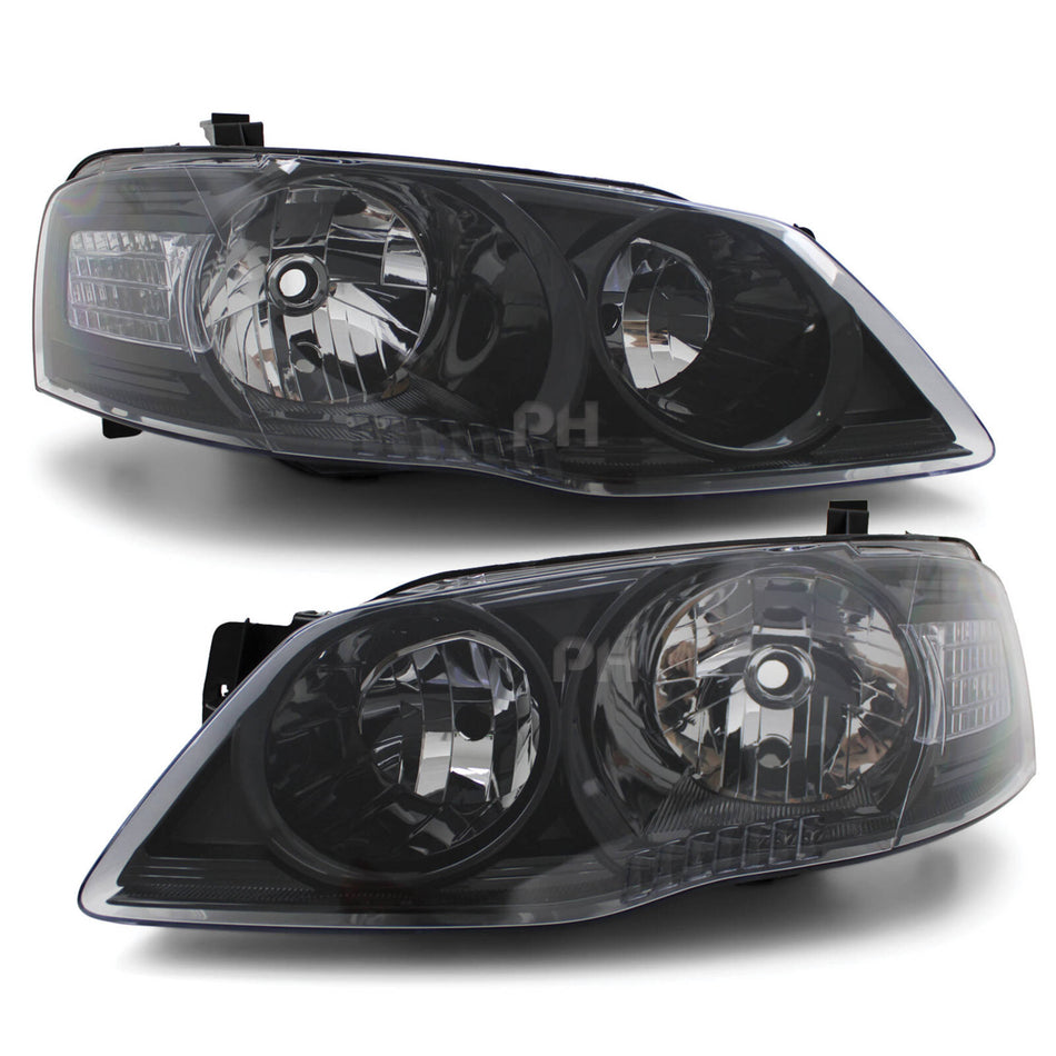 Headlights Black PAIR fits Ford Falcon BF Series 2 XT 09/2006 - 2008