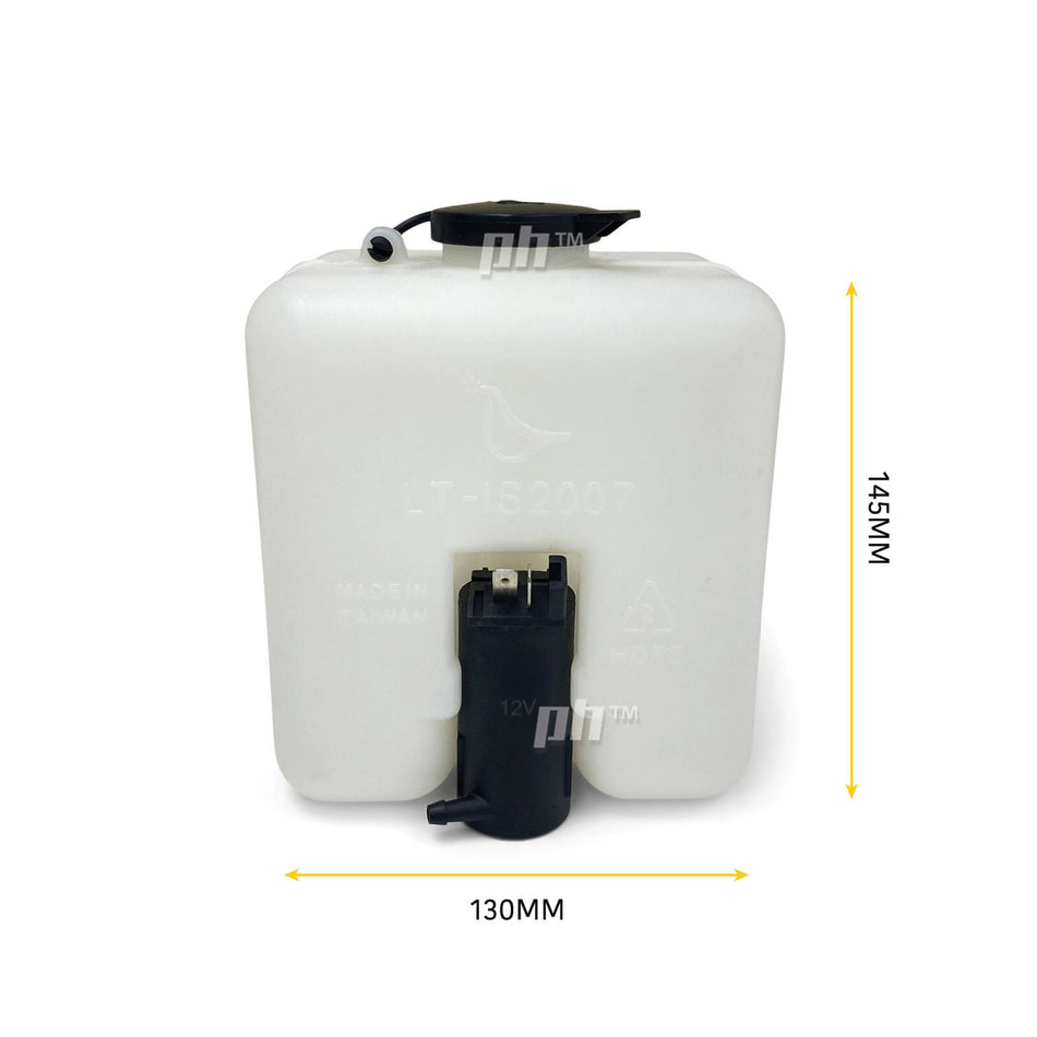 Universal Square Windscreen Washer Bottle With Pump & Hose