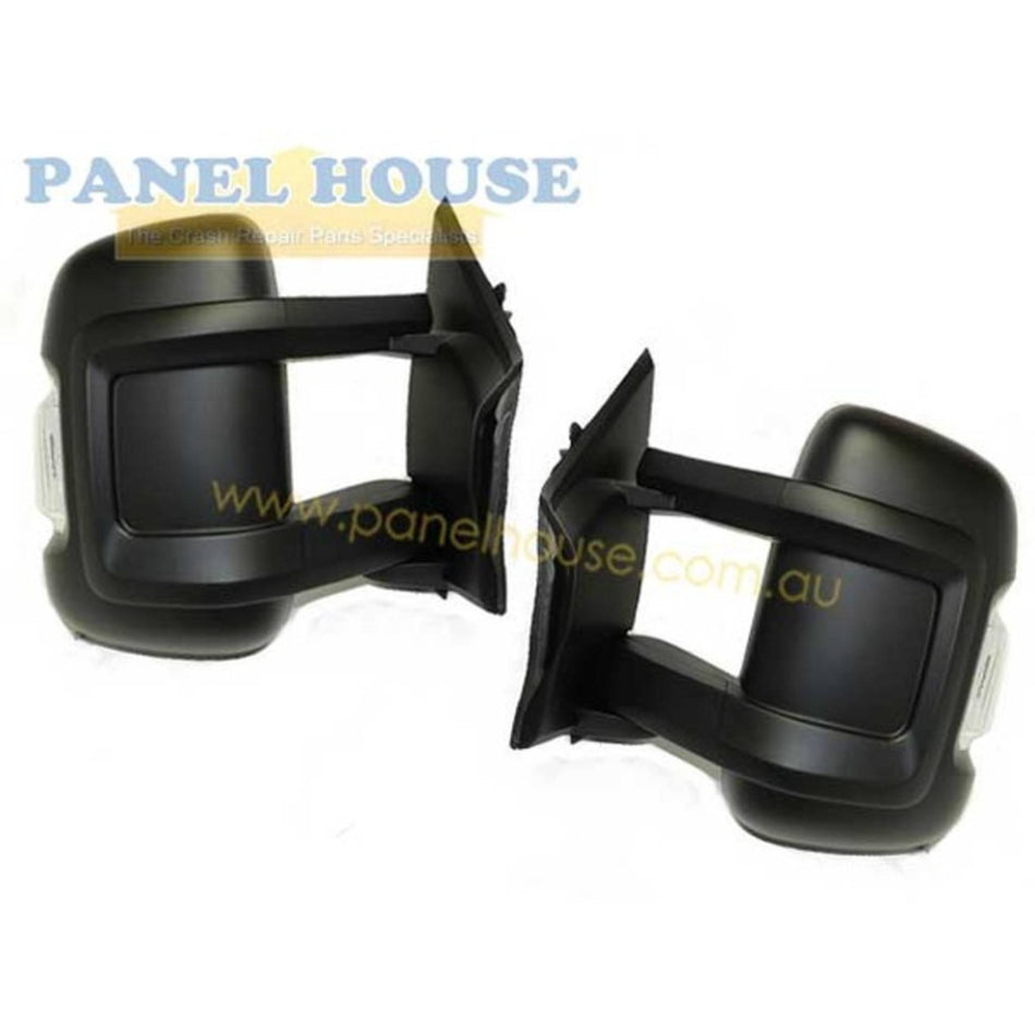 Door Mirrors PAIR Long Arm Cab Chassis Electric fits Fiat Ducato Van 07-18